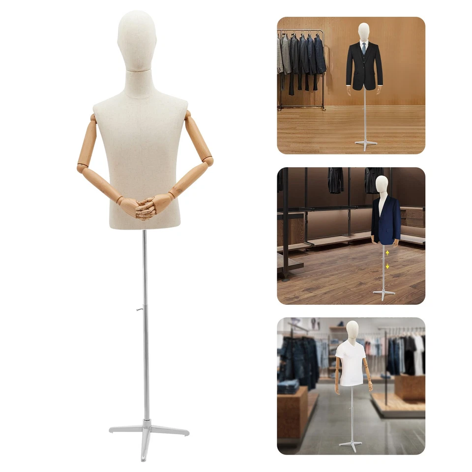 Современная подвижная мужская форма платья с регулируемой высотой для демонстрации одежды - Изображение 1 из 4