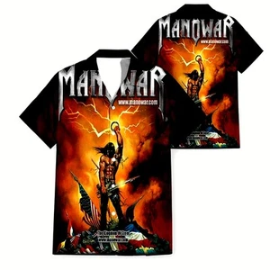Seltenes Manowar Bataille Finale 3D Hawaiihemd doppelseitig S 5XL AOP - Bild 1 von 2