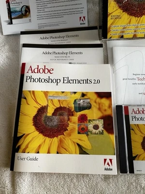 Adobe Photoshop Elements 2.0 With Manual Book CD-Rom Disk & Serial Numbers 2002 - Image 1 of 4