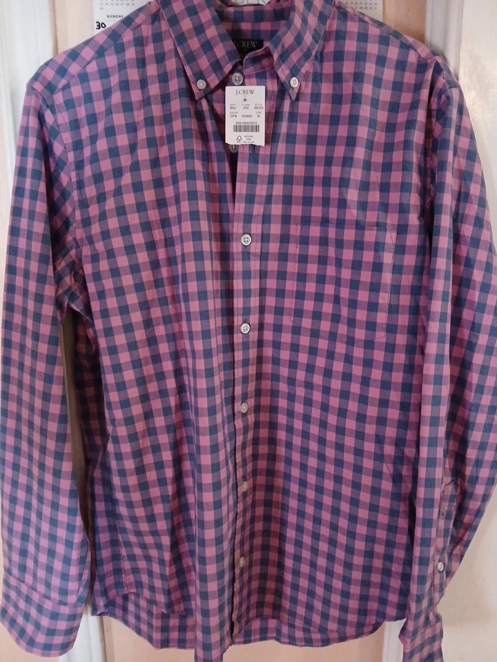 J.Crew Men's Long Sleeve Shirt Size XX-Large Up Untucked Green White BE209