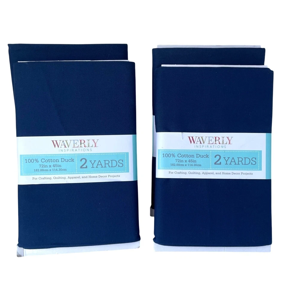 Waverly Inspirations 100 % algodón tela de pato lote de 2 yardas cada una x 4 azul marino Foto 1 de 1