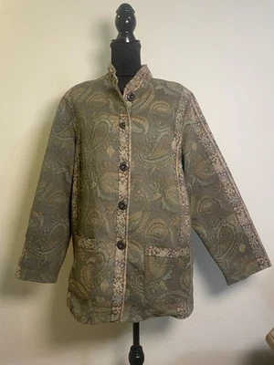 Koret Petite Womens Paisley Print Mandarin Collar Casual Button Front Jacket 18W - Image 1 of 4