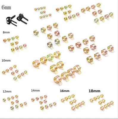 100 X 10 Different Size 6-22mm Car Fuel Oil Water Hose Pipe Tube Clamp Fastener - Image 1 of 4