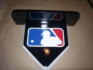 Bobble Heads MLB Home Plate Estante Pintado Negro Estante 5 1/2 x 15 pulgadas - Imagen 1 de 7