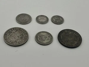 Lotto di 6 monete in argento inglesi - da Vittoriano a Giorgio VI - Foto 1 di 13
