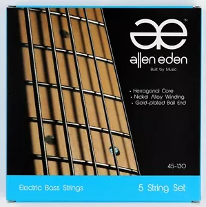 Allen Eden Electric Bass Strings 5 String 45-130 - Picture 1 of 4