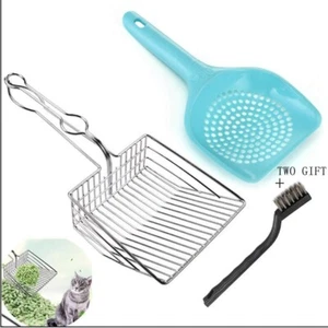  Cat Litter Scoop – Metal Non-Stick Cat Litter Sifter Scoop, Deep Shovel Set - Picture 1 of 8
