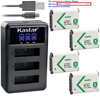 Kastar Battery Triple Charger for Sony NP-BX1 & HDR-CX240E HDR-CX405 HDR-CX440