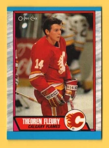 1989-90 O-Pee-Chee #232 Theoren Fleury RC Rookie Card - Calgary Flames - Picture 1 of 2