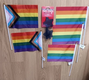 Rainbow Intersex W/Progress Pride Flag & Blue Star Sunglasses Party Supplies Lot - Picture 1 of 7