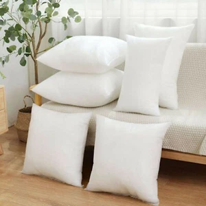 White Soft Cotton Cushion Core Throw Pillow Filler For Home Sofa Chair Inner - Picture 1 of 12