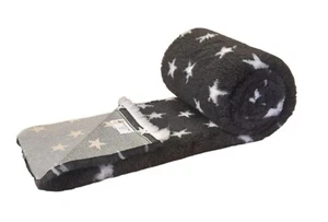 PnH Veterinary Bedding NON SLIP Vet Bedding Whelping Fleece CHARCOAL WHITE STARS - Bild 1 von 5