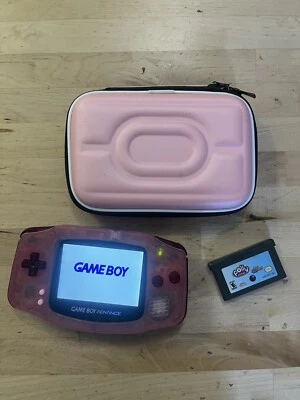 Pink Gameboy Advance Backlit IPS Screen GBA Nintendo V2 Cartridge NES Pouch - Image 1 of 4