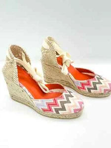 Missoni Z1031 Womens Pink Multi Wave Shoe Wedge Sandals Size EU 40 - Picture 1 of 5