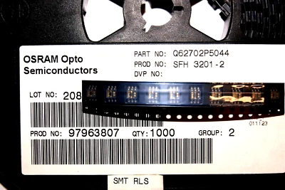 100pcs SFH 3201-2 Phototransistors SMT 460-1080nm 120mW DS06 OSRAM - Image 1 of 3