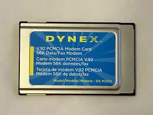 Dynex 56k Data/Fax Modem PC Card V.92 PCMCIA Modem Card DX-M200 P/N: 2400-1921 - Picture 1 of 8