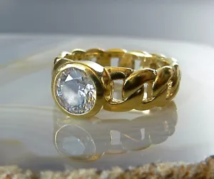 Diamonfire Silberring Kettenring 925 Silber Vergoldet weißer Zirkonia Gr. 56 - Bild 1 von 8