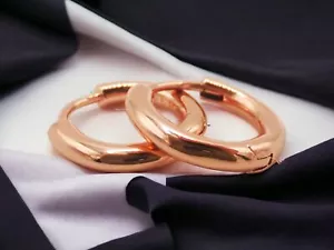 585 Gold Ohrringe Damen Echtgold gefüllt Huggie Creolen Schmuck Geschenkbox NEU - Bild 1 von 2