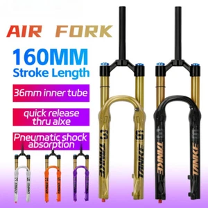 Mountain Bike Suspension Air Fork 26/27.5/29In Rebound Adjustment Front Forks - Picture 1 of 31