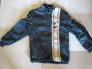 Vintage Ford Mustang Cobra Racing Jacket Size SM Sherpa Lined NAVY BLUE USA - Picture 1 of 8