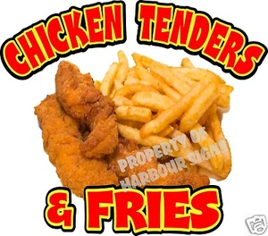 Calcomanía de 14" para camión de comida vinilo menú de vinilo pegatina de menú de licitaciones de pollo licitaciones y papas fritas - Imagen 1 de 3