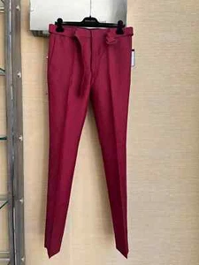 Prada , Summer Kid Mohair Belted Pants in Cherry BNWT 46 IT - Picture 1 of 20