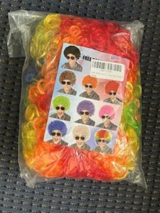 Circus Clown Rodeo Bozo Pride Day ADULT ECONOMY RAINBOW AFRO WIG NEW - Picture 1 of 3