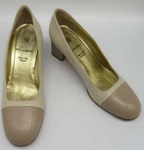 BRUNO MAGLI beige cap toe heels sz 8 - Picture 1 of 7