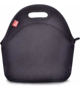 Black Lunch Bag, Insulated Lunch Box, Thick and Reusable Thermal Lunch Tote Bag, - Picture 1 of 4