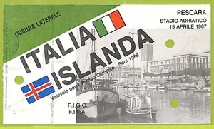 C2597- Vecchio BIGLIETTO PARTITA CALCIO 1987 ITALIA VS ISLANDA - Picture 1 of 1