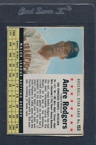 1961 Post Cereal #153 Andre Rodgers Giants VG/EX *1299 - Picture 1 of 1
