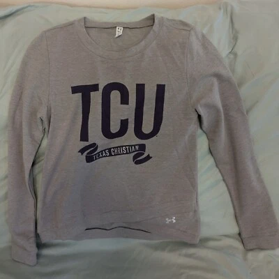 TCU Horned Frogs Women’s Petite Under Armour Heat Gear Sweat Shirt- Size S-NWT - Image 1 of 2