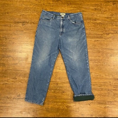 L.L. Pantalones de mezclilla forrados de vellón calce clásico azul frijol para hombre 38x30 Foto 1 de 4