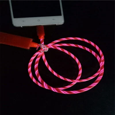 iPhone 14, 13, 12, 11, X, 8 Data Sync Flowing LED Light Bands Charger Cable - Image 1 of 4