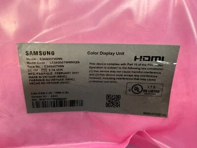 SAMSUNG Odyssey G5 34" C34G55TWWN LC34G55TWWNXZ Monitor Main Board + T-Con Board - Image 1 of 4