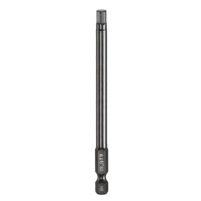 5mm Metric Hex Head Wrench Drill Bit 100mm Length Magnetic Bits, Black - Image 1 of 4
