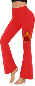 Women'S Fleece Lined Leggings - Winter Flare Leggings Thermal Warm Crossover Boo - Picture 1 of 6