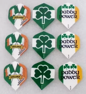 3 Sets of 3 Standard Shape 100 Micron Dart Flights - Irish Collection - Picture 1 of 4