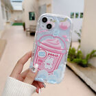 For iPhone Samsung Xiaomi Matcha Bear Hot 3D Cream Clear Soft Phone Case Cover