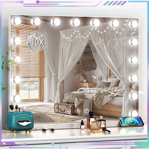 80x60cm Hollywood Mirror Vanity Makeup Mirror with 3 Light Colors Dresser Mirror - Picture 1 of 10