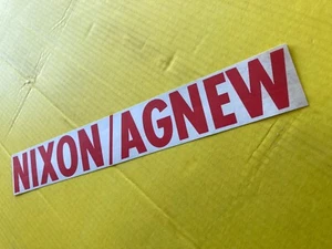 "NIXON / AGNEW" Autoaufkleber WEISS MIT ROTEN BUCHSTABEN 14" X 2" - Bild 1 von 2