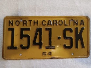 1964 NORTH CAROLINA License Plate - Picture 1 of 2