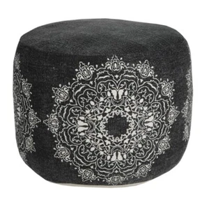 18 Black 100% Cotton Ottoman - Picture 1 of 1