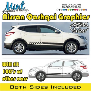 NISSAN QASHQAI Rayas Laterales TEKNA ACCENTA Calcomanías Adhesivas Gráficos SIN P&P 007 - Imagen 1 de 4