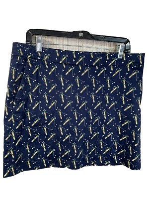 Ralph Lauren Golf Skorts размер 12 темно-синий с принтом клюшки для гольфа - Изображение 1 из 4