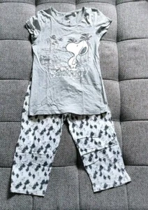 Damen Schlafanzug Snoopy grau weiß Gr. XS - Bild 1 von 7