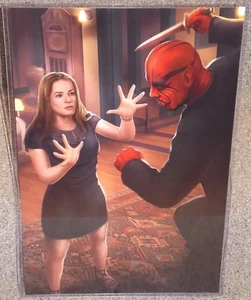 Charmed Piper vs Belthazor Glossy Art Print 11 x 17 In Hard Plastic Sleeve - Picture 1 of 1