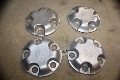 Dodge Ram 1500 2002-2012 # 2162A 17" rueda de acero plata tapas centrales juego usado/4 Foto 1 de 3