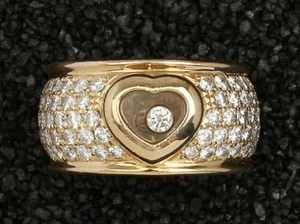 Authentic Chopard Happy Diamonds 18ct Yellow Gold Ring - Picture 1 of 3