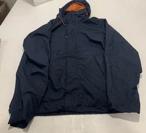 Orvis Jacket Mens Size Medium Navy Blue With Hoodie - Picture 1 of 8